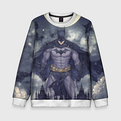 Свитшот детский Бэтмен и полнолуние, цвет: 3D-белый