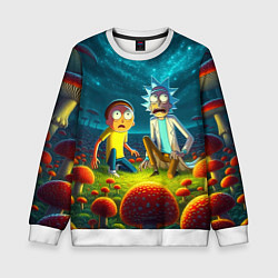 Детский свитшот Rick and Morty on the fly agaric planet