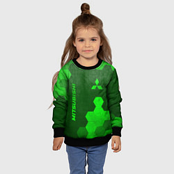 Свитшот детский Mitsubishi - green gradient вертикально, цвет: 3D-черный — фото 2