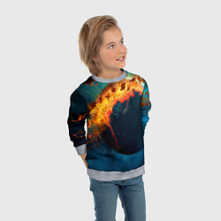 Свитшот детский Взрыв планеты, цвет: 3D-меланж — фото 2