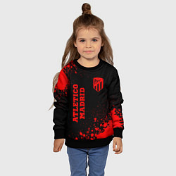 Свитшот детский Atletico Madrid - red gradient вертикально, цвет: 3D-черный — фото 2