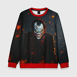 Свитшот детский Джокер оранжевые искры, цвет: 3D-красный