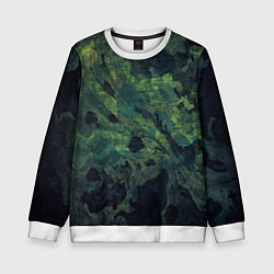 Свитшот детский Абстракция - green camouflage background, цвет: 3D-белый