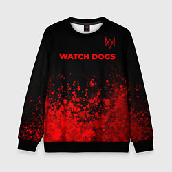 Свитшот детский Watch Dogs - red gradient посередине, цвет: 3D-черный