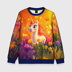 Свитшот детский Милая енинорожка, цвет: 3D-синий
