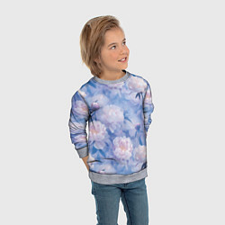 Свитшот детский Цветы в туманности, цвет: 3D-меланж — фото 2