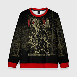 Свитшот детский Славянский мир - медведь, цвет: 3D-красный