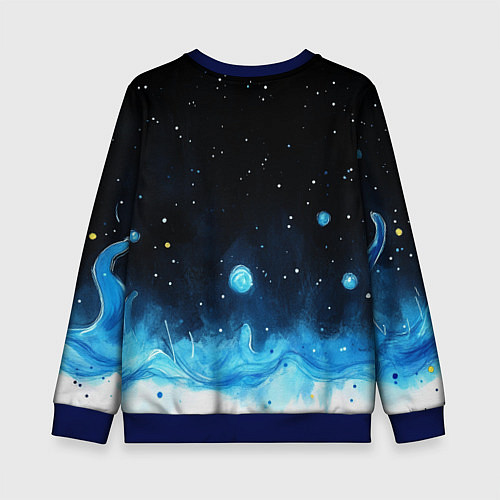 Детский свитшот Синяя светящееся краска / 3D-Синий – фото 2