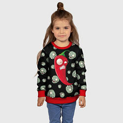 Свитшот детский Перчик из игры растения против зомби, цвет: 3D-красный — фото 2