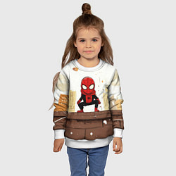 Свитшот детский Мини человек-паук, цвет: 3D-белый — фото 2