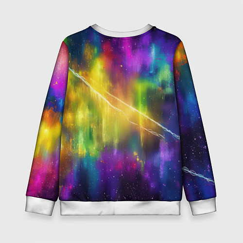 Детский свитшот Человек - паук радужные краски / 3D-Белый – фото 2