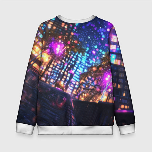 Детский свитшот Человек-паук и фиолетовый свет / 3D-Белый – фото 2