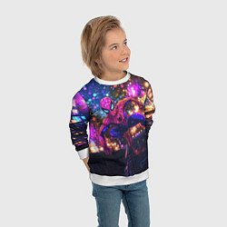 Свитшот детский Человек-паук и фиолетовый свет, цвет: 3D-белый — фото 2