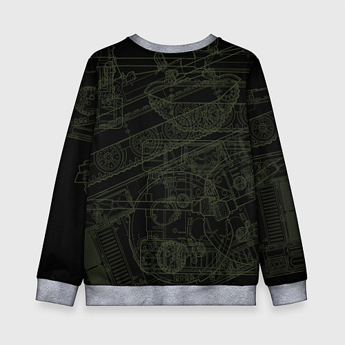 Детский свитшот Танк Т-62 советский средний танк / 3D-Меланж – фото 2