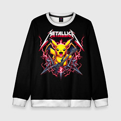 Свитшот детский Metallica - cool Pikachu, цвет: 3D-белый