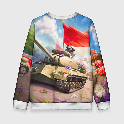 Детский свитшот Русский танк / 3D-Белый – фото 2