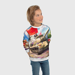 Свитшот детский Русский танк, цвет: 3D-белый — фото 2