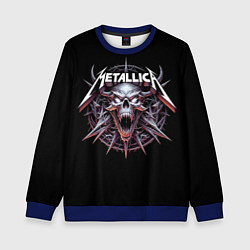 Свитшот детский Metallica - cool skull with horns, цвет: 3D-синий