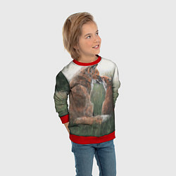 Свитшот детский Лиса с лисёнком, цвет: 3D-красный — фото 2