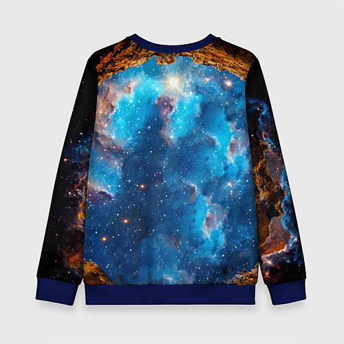 Детский свитшот Манчкин в космосе / 3D-Синий – фото 2