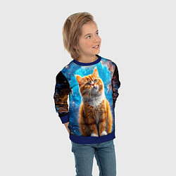 Свитшот детский Манчкин в космосе, цвет: 3D-синий — фото 2