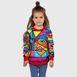 Свитшот детский Кислая геометрия, цвет: 3D-красный — фото 2