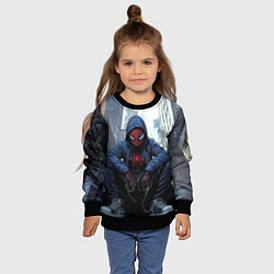 Свитшот детский Человек-паук в кедах, цвет: 3D-черный — фото 2