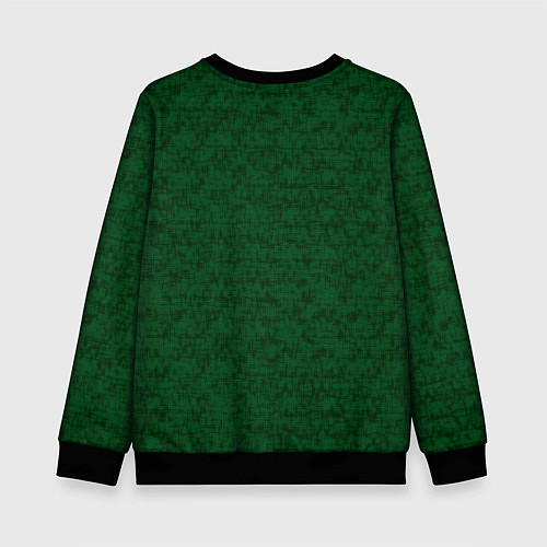 Детский свитшот Тёмно-зелёный текстурированный / 3D-Черный – фото 2