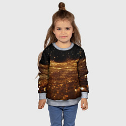 Свитшот детский Золотистые крупицы на черном, цвет: 3D-меланж — фото 2