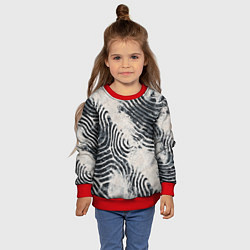 Свитшот детский Текстура гранж - абстрактные линии, цвет: 3D-красный — фото 2