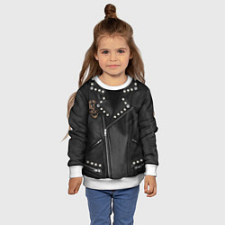 Свитшот детский Косуха с черепом, цвет: 3D-белый — фото 2