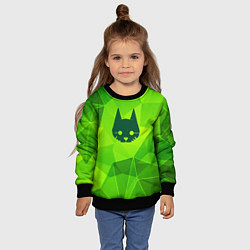 Свитшот детский Stray green poly, цвет: 3D-черный — фото 2
