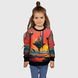 Свитшот детский Абстракция в стиле сюрреализма, цвет: 3D-черный — фото 2
