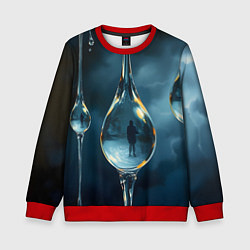 Свитшот детский Люди в каплях, цвет: 3D-красный