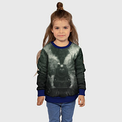 Свитшот детский Ретро иллюстрация паровоза, цвет: 3D-синий — фото 2