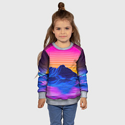 Свитшот детский Неоновый закат, цвет: 3D-меланж — фото 2