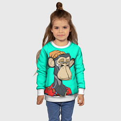 Свитшот детский NFT ape steel, цвет: 3D-белый — фото 2