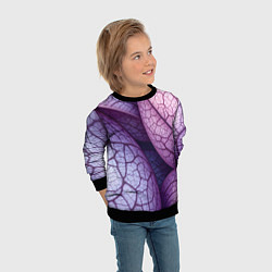 Свитшот детский Прожилки экзотического растения, цвет: 3D-черный — фото 2