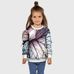 Свитшот детский Раскрытый цветок, цвет: 3D-белый — фото 2