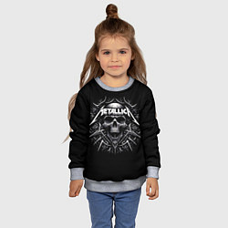 Свитшот детский Metallica - a skull with roses and thorns, цвет: 3D-меланж — фото 2