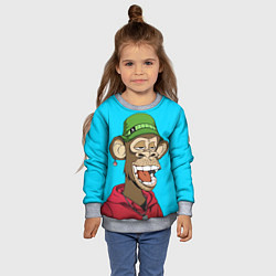 Свитшот детский NFT smile ape, цвет: 3D-меланж — фото 2