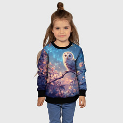 Свитшот детский Сова на фоне ночного неба, цвет: 3D-черный — фото 2