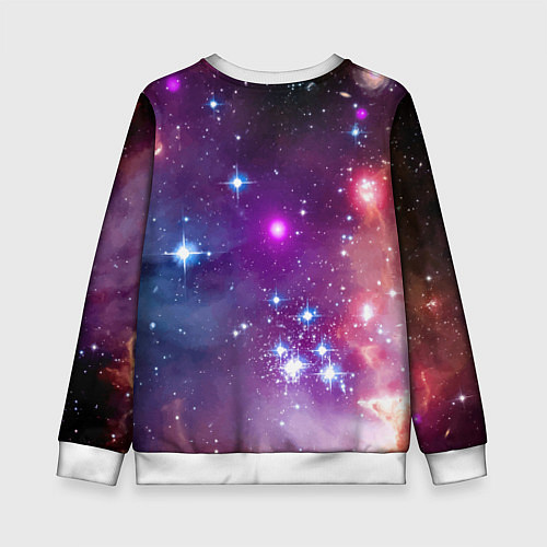 Детский свитшот Космонавт капибара в неоновом космосе / 3D-Белый – фото 2