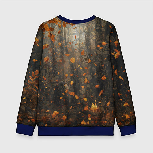 Детский свитшот Довольный лис в лесной чаще / 3D-Синий – фото 2