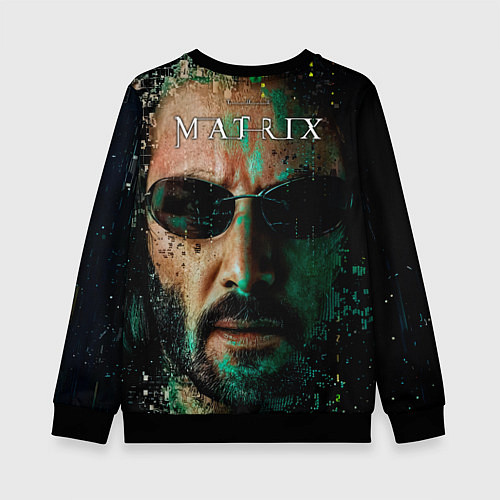 Детский свитшот Matrix - Keanu Reeves / 3D-Черный – фото 2