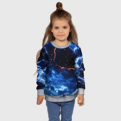 Свитшот детский Звезды и молнии в разломе плит, цвет: 3D-меланж — фото 2