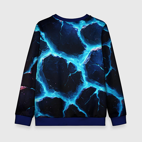 Детский свитшот Голубая потертая текстура с разломом / 3D-Синий – фото 2