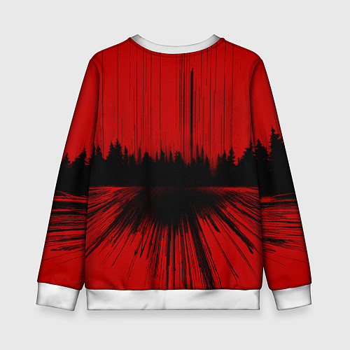 Детский свитшот Спорткар на красном фоне / 3D-Белый – фото 2