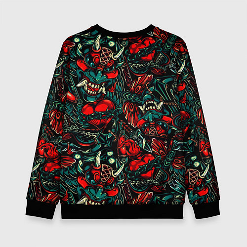 Детский свитшот God of War битва огня / 3D-Черный – фото 2