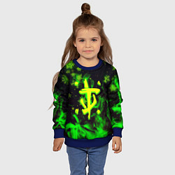 Свитшот детский Doom кислотный снег в огне лого, цвет: 3D-синий — фото 2